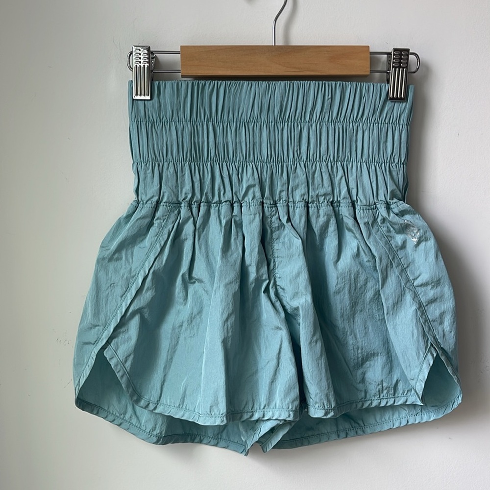 Free People Movement The Way Home Running Shorts Hi Rise Smocked Waist Size XS